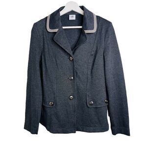 CABI Charcoal Gray Ponte Knit Stretchy Blazer Style #3030 